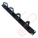 1U 4 Ring Brush Strip Panel Management Bar