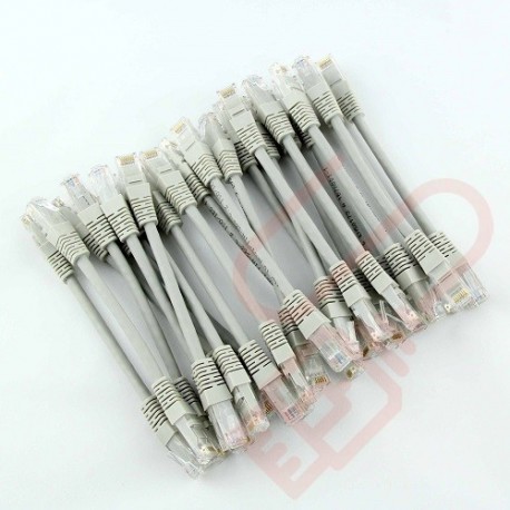 24 Pack of 15cm (6-inch) in Grey - Cat5e High Grade 125MHz 24AWG LSZH Patch Cables for 1U Patching