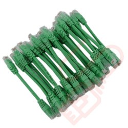24 Pack of 20cm (8-inch) in Green - Cat5e High Grade 125MHz 24AWG LSZH Patch Cables for 2U Patching