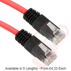 Cat5e Patch Cables Crossover RJ45 UTP PVC Red