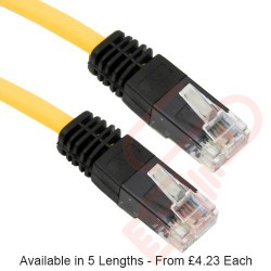 Cat5e Patch Cables Crossover RJ45 UTP PVC Black Yellow