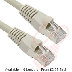 Cat5e Patch Cables Enhanced RJ45 F/UTP PVC Bubble Booted Grey