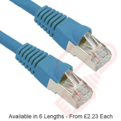 Cat5e Patch Cables Enhanced RJ45 FTP PVC Bubble Booted Blue