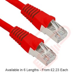 Cat5e Patch Cables Enhanced RJ45 FTP PVC Bubble Booted Red