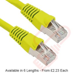 Cat5e Patch Cables Enhanced RJ45 FTP PVC Bubble Booted Yellow