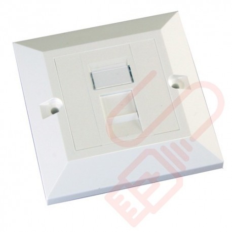 Excel Cat5e Single Faceplate with 1x RJ45 White Module 