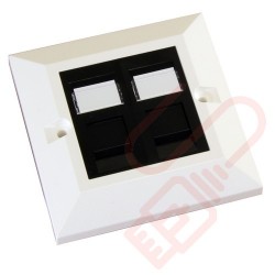 Excel Cat5e Single Faceplate with 2x RJ45 Black Modules