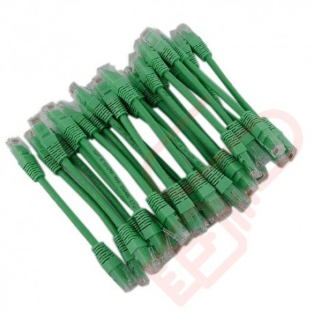 24 Pack of 15cm (6-inch) in Green - Cat6 High Grade 250MHz 24AWG LSZH Patch Cables for 1U Patching