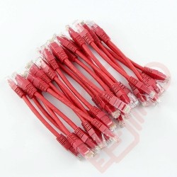 24 Pack of 15cm (6-inch) in Red - Cat6 High Grade 250MHz 24AWG LSZH Patch Cables for 1U Patching
