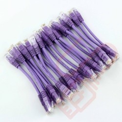 24 Pack of 15cm (6-inch) in Purple - Cat6 High Grade 250MHz 24AWG LSZH Patch Cables for 1U Patching