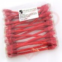 24 Pack of 20cm (8-inch) in Red - Cat6 High Grade 250MHz 24AWG LSZH Patch Cables for 2U Patching