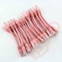 24 Pack of 20cm (8-inch) in Pink - Cat6 High Grade 250MHz 24AWG LSZH Patch Cables for 2U Patching
