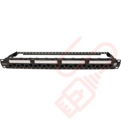 Excel Cat6A Unscreened 24 Port Punchdown 1U Patch Panel Black 100-155