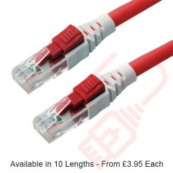 Lockable Cat6 Patch Cables RJ45 UTP LSZH Red