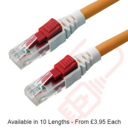 Lockable Cat6 Patch Cables RJ45 UTP LSZH Orange