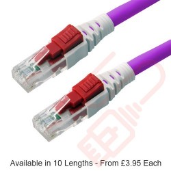Lockable Cat6 Patch Cables RJ45 UTP LSZH Purple