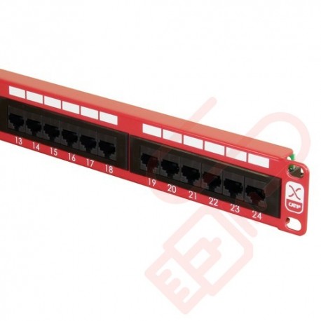 Excel 24 Port Cat5e Patch Panel 1U UTP Punch Down - Red 100-451