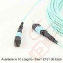Aqua - MTP-MTP Type B (KeyUp KeyDown) MPO OM4 24 Core Fibre Trunk Cassette Cable