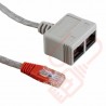 RJ45 Economiser UTP M - 2 x Female Voice/Voice Red Boot