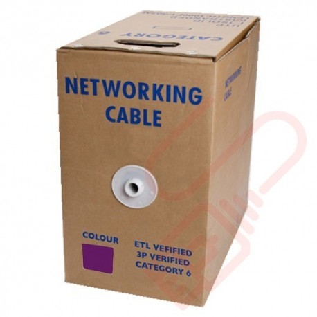 Stranded Cat6 UTP Premium PVC 305 Metre Bulk Cable Purple