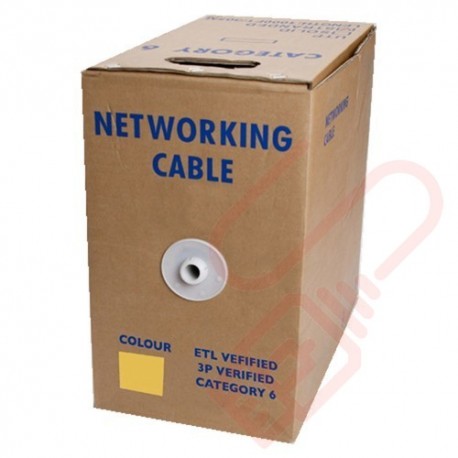 Stranded Cat6 UTP Premium PVC 305 Metre Bulk Cable Yellow