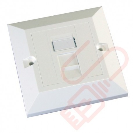 Excel Cat6 Single Faceplate with 1x RJ45 White Module 