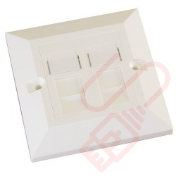 Excel Cat6 Single Faceplate with 2x RJ45 White Module 