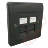 Excel Cat6 Grey Office Single Faceplate with 2x RJ45 Modules