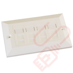 Excel Cat6 Double Faceplate with 4x RJ45 Modules White
