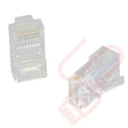 Cat5e UTP RJ45 Crimp Plug for Solid Cable - 100 Pack