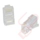 Cat6 UTP RJ45 Crimp 50u Plugs 2 Piece Staggered for Cat6 Stranded Cable - 100 Pack