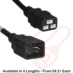 C19 to C20 'P-Lock' Power Cable Black