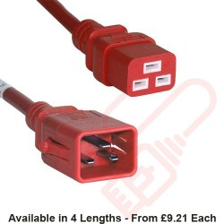 C19 to C20 'P-Lock' Power Cable Red
