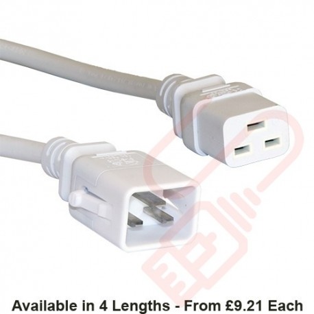 C19 to C20 'P-Lock' Power Cable White