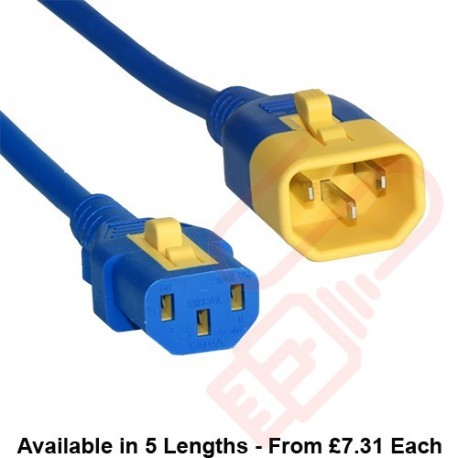 C13 to C14 'V-Lock' Power Cable Blue