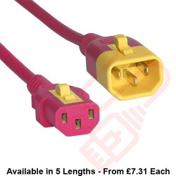 C13 to C14 'V-Lock' Power Cable Red