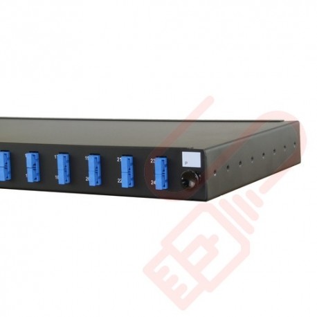 1U SC Duplex Sliding Patch Panel Loaded With 12 SC Duplex Singlemode Adaptors