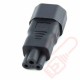 IEC Male C14 to Clover Leaf C5 Female Power Adapter