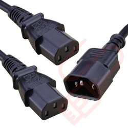 C14 to 2x C13 Splitter Power Cable