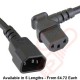 C13 Angled Right to C14 Straight Premium SJT Power Cables Black