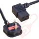 UK Plug (13 Amp) to C19 Right Angled PVC Power Cables 2.5m Black