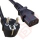 Schuko Euro Angled Right to IEC C13 Connector Power Cable 2m Black