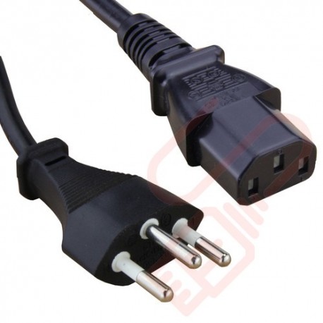 Italian Plug to IEC C13 Connector Power Cable 2.5m Black