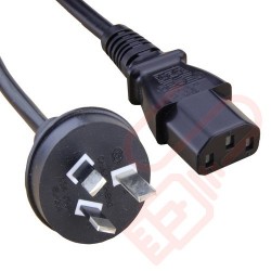 2.0 Metre Australian Plug to IEC C13 Connector 0.75mm2 Power Cable Black