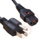 2.0 Metre USA Plug 3 Pin to C13 Locking Power Cables Black