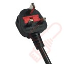 Vertical UK Socket to UK 13A Plug with 3 Metre Trailing Cable Rack PDU