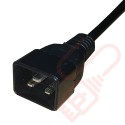 Vertical UK Socket to C20 Plug with 3 Metre Trailing Cable Rack PDU