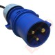 Horizontal UK Socket to 16 Amp Plug with 3 Metre Trailing Cable 1.5U Rack PDU