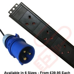 Vertical PDU UK Socket to 16 Amp Commando Plug