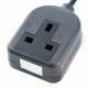 0.5 Metre - C14 Male Plug to UK 10Amp Rated Socket LS0H Power Cable Black